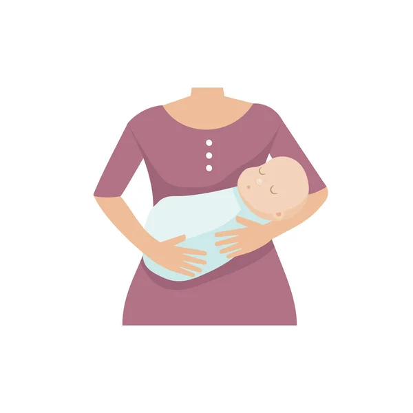 Madre Con Bebé Ilustración Vectorial Plana — Archivo Imágenes Vectoriales