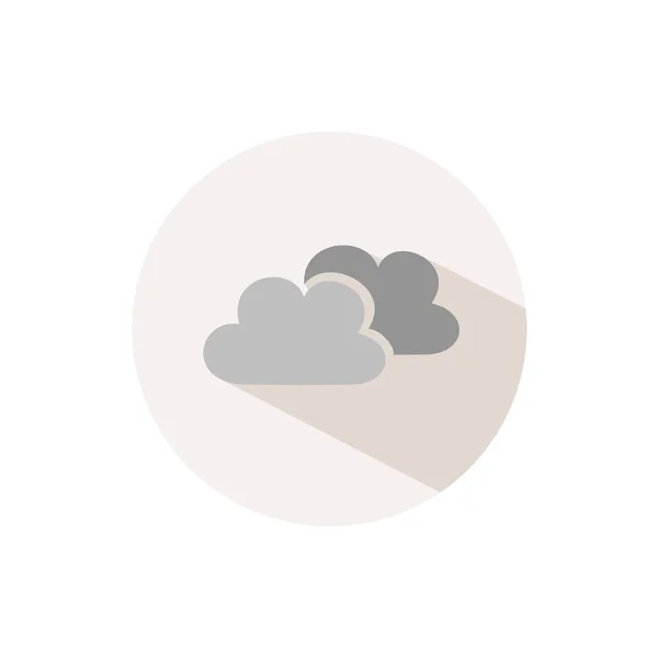 Nuvole Icona Con Ombra Cerchio Beige Illustrazione Vettoriale Piatta Caduta — Vettoriale Stock