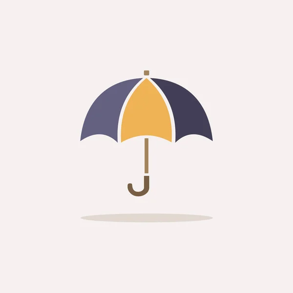 Umbrella Icon Shadow Beige Background Accessory Flat Vector Illustration — Stock Vector