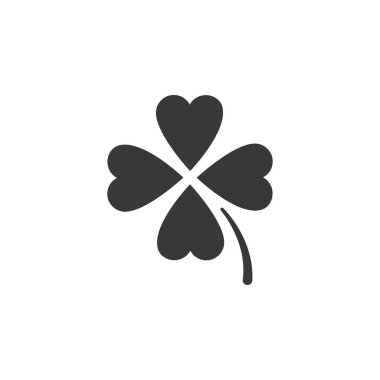 Yonca. İzole edilmiş bir ikon. Kabartma vektör illüstrasyonu