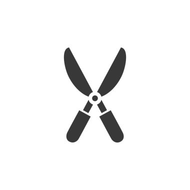 Bahçe makası. İzole edilmiş bir ikon. Bahçe vektörü illüstrasyonu