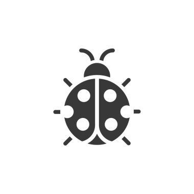 Uğur böceği. İzole edilmiş bir ikon. Hayvan vektör illüstrasyonu