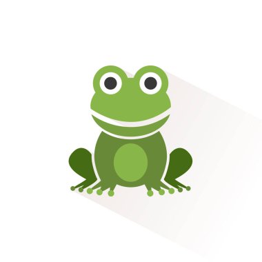 Kurbağa. İzole edilmiş renk simgesi. Hayvan vektör illüstrasyonu