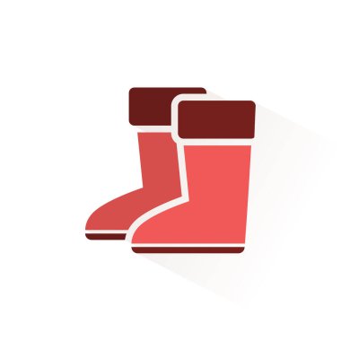 Yağmur botları. İzole edilmiş renk simgesi. Kış ayakkabıları vektör illüstrasyonu
