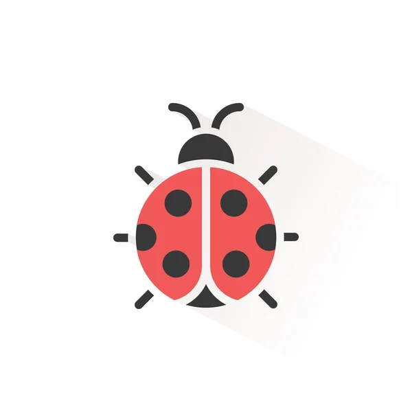 Ladybug Isolated Color Icon Animal Vector Illustration — Stock Vector