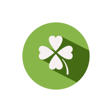 Yonca. Yeşil çemberdeki ikon. Bahar vektörü illüstrasyonu