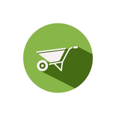 El arabası mı? Yeşil çemberdeki ikon. Bahçe vektörü illüstrasyonu