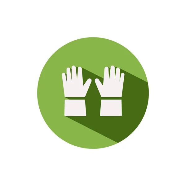 園芸用手袋 緑の丸にアイコン 服ベクトルイラスト — ストックベクタ