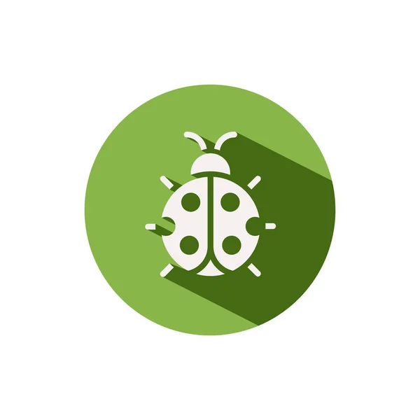 Lieveheersbeestje Ikoon Een Groene Cirkel Dierenvectorillustratie — Stockvector