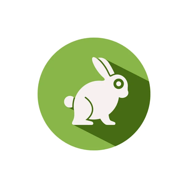 Rabbit Icon Green Circle Animal Vector Illustration — Stock Vector