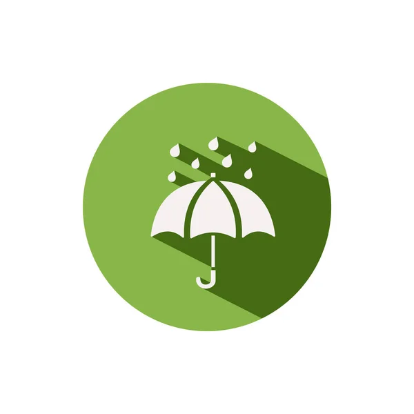 Парасолька Дощ Піктограма Зеленому Колі Погода Векторні Ілюстрації — стоковий вектор