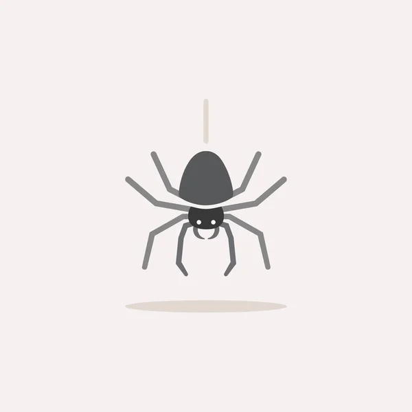 Spider Color Icon Shadow Animal Vector Illustration — Stock Vector