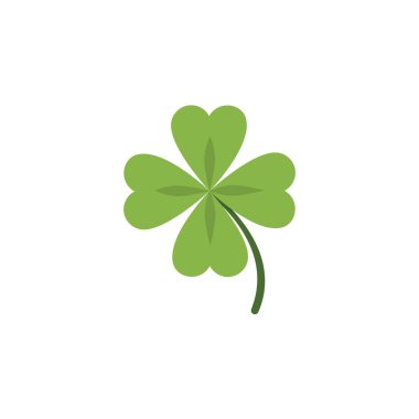 Yonca. Düz renk simgesi. Doğa vektörü illüstrasyonu