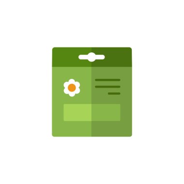 Tohum torbası. Düz renk simgesi. Bahçe vektörü illüstrasyonu