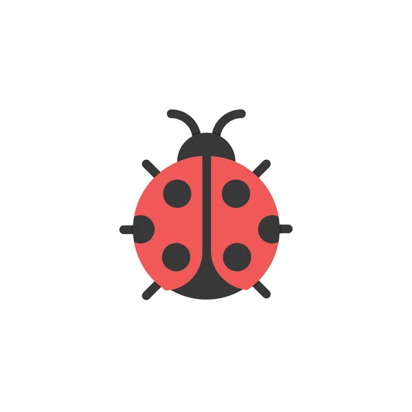 Ladybug Flat Color Icon Animal Vector Illustration — Stock Vector