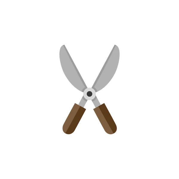 Gardening Shears Flat Color Icon Tool Vector Illustration — Stock Vector