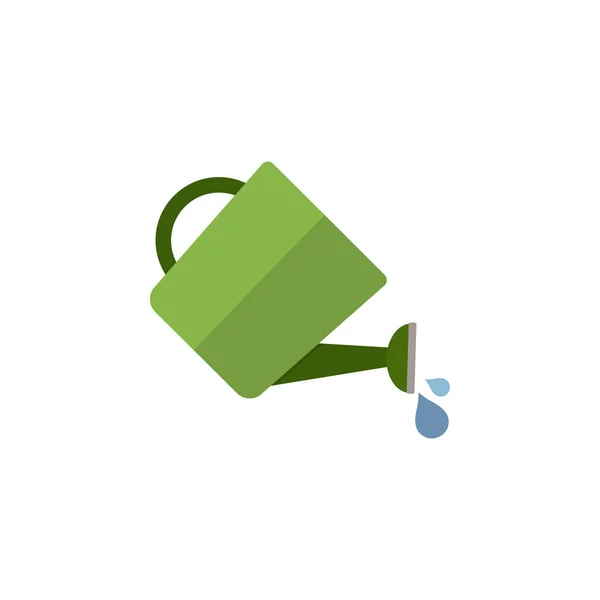 Watering Can Flat Color Icon Gardening Vector Illustration — Stock Vector