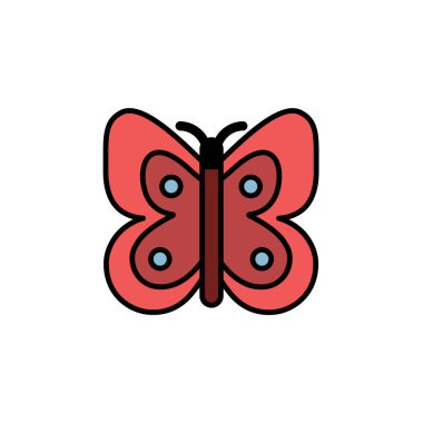 Kelebek. Doldurulmuş renk simgesi. Eczane vektör illüstrasyonu