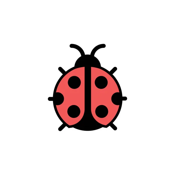 Ladybug Filled Color Icon Animal Vector Illustration — Stock Vector