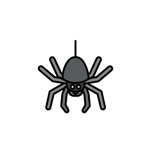 Spider Filled Color Icon Animal Vector Illustration — Stock Vector