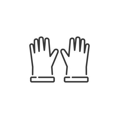 Bahçe eldivenleri. Taslak simgesi. Kıyafet vektör illüstrasyonu