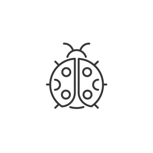 Ladybug Outline Icon Animal Vector Illustration — Stock Vector