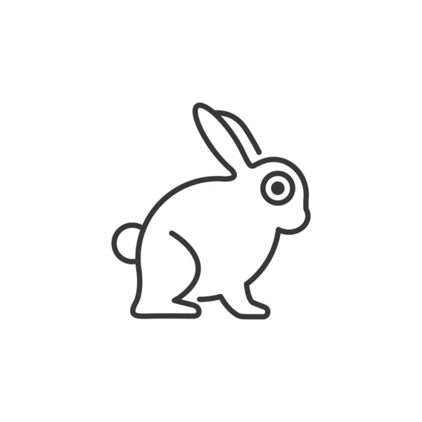 Кролик Значок Контура Векторная Иллюстрация Животных — стоковый вектор