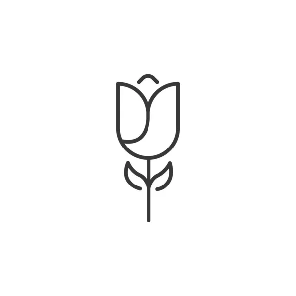 Тюльпан Ікона Контури Квітковий Вектор — стоковий вектор