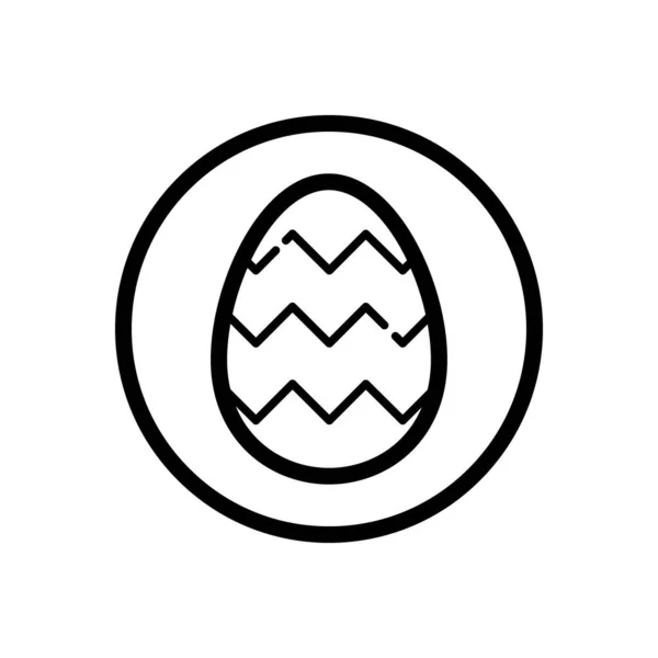 Пасхальное Яйцо Иконка Контура Круге Векторная Иллюстрация Праздников — стоковый вектор