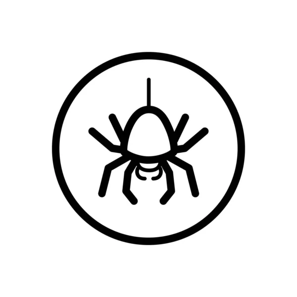 Spider Outline Icon Circle Animal Vector Illustration — Stock Vector