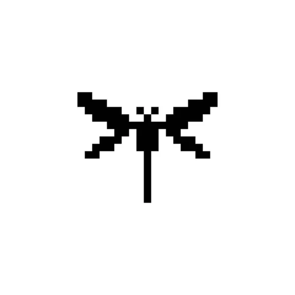 Ντράγκονφλάι Εικονίδιο Pixel Εικονογράφηση Φορέα Ζώων — Διανυσματικό Αρχείο