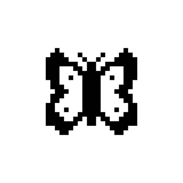 Borboleta Ícone Pixel Ilustração Vector Animal —  Vetores de Stock
