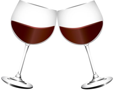 İki kadeh kırmızı şarap.