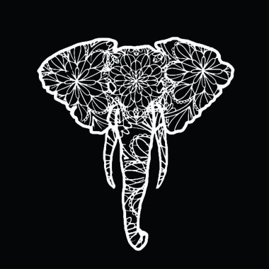 fil siluet çiçek süsleme ile