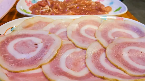 Jambon ve domuz pastırması doku arka plan  