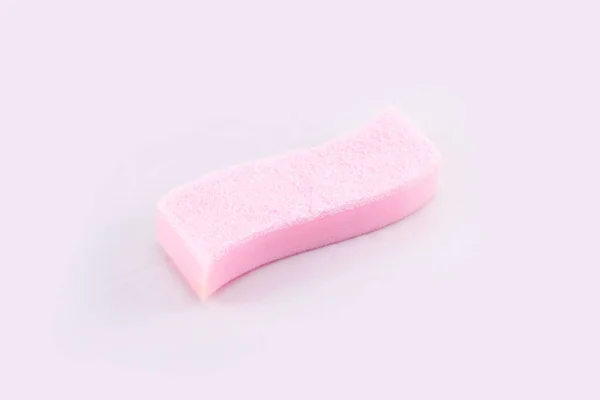 Pink Dishwashing Sponge White Background — Stock Photo, Image