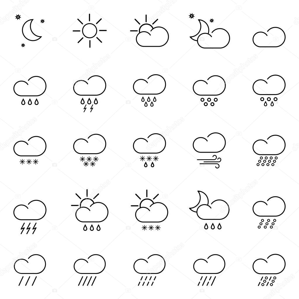 weather icons in thin style