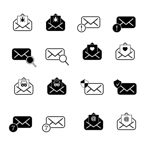 Set met pictogrammen van de post — Stockvector