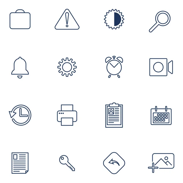 Conjunto de 16 iconos para aplicaciones, sitios, software — Vector de stock