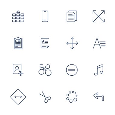 apps simge kümesi keten dokusu üzerinde vektör çizim.