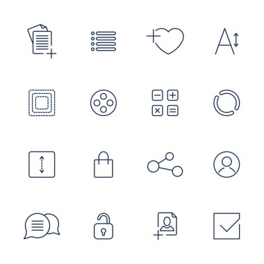 apps simge kümesi keten dokusu üzerinde vektör çizim.