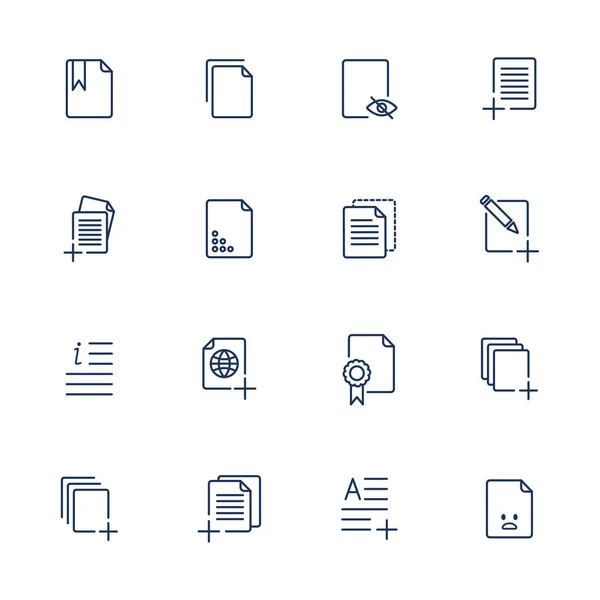 Définir les icônes de document, icônes papier — Image vectorielle