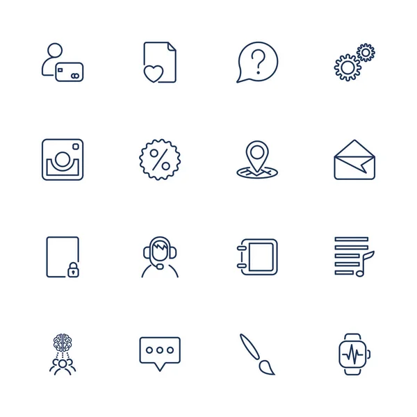 Conjunto de iconos simples. Conjunto universal de iconos de aplicaciones para web y móvil — Vector de stock