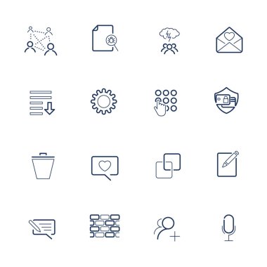 UI simgeleri modern tarzı ile ayarlayın. Web sitesi tasarımı ve mobil uygulamalar için yüksek kaliteli simgeler. Beyaz bir arka plan üzerinde basit kullanıcı arabirimi sembollerin