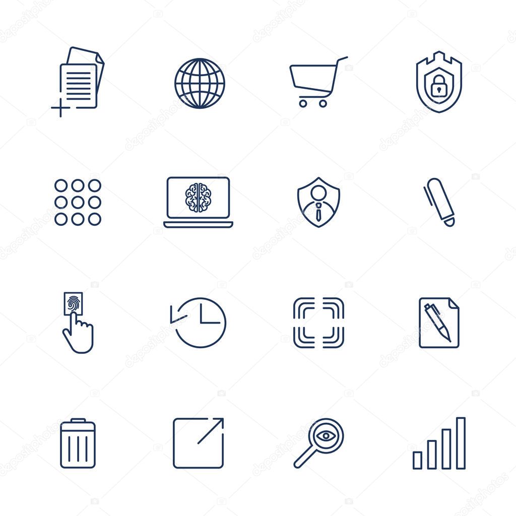 Simple icons for app, programs and sites. Set with different icons