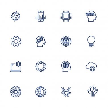 Artificial Intelligence Related Vector Icons