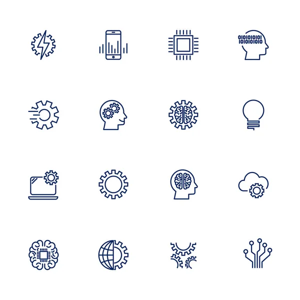 Artificial Intelligence Related Vector Icons — Stock Vector