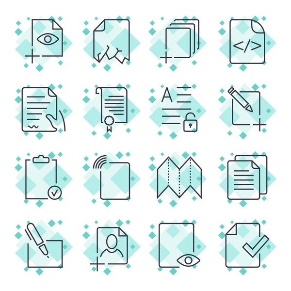 Iconos de papel, iconos de documento, Vector EPS10. Carrera Editable — Vector de stock