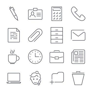 İş ve office simgeleri ile ayarlayın. Düzenlenebilir kontur