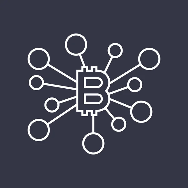 Bitcoins digitale valuta technologie. Bewerkbare beroerte. — Stockvector
